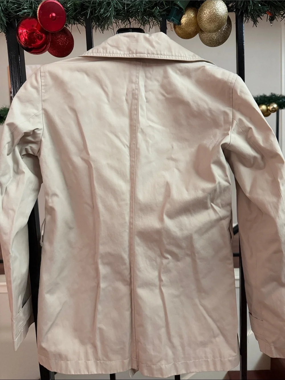 Light Beige Double-Breasted Women’s Trench Coat